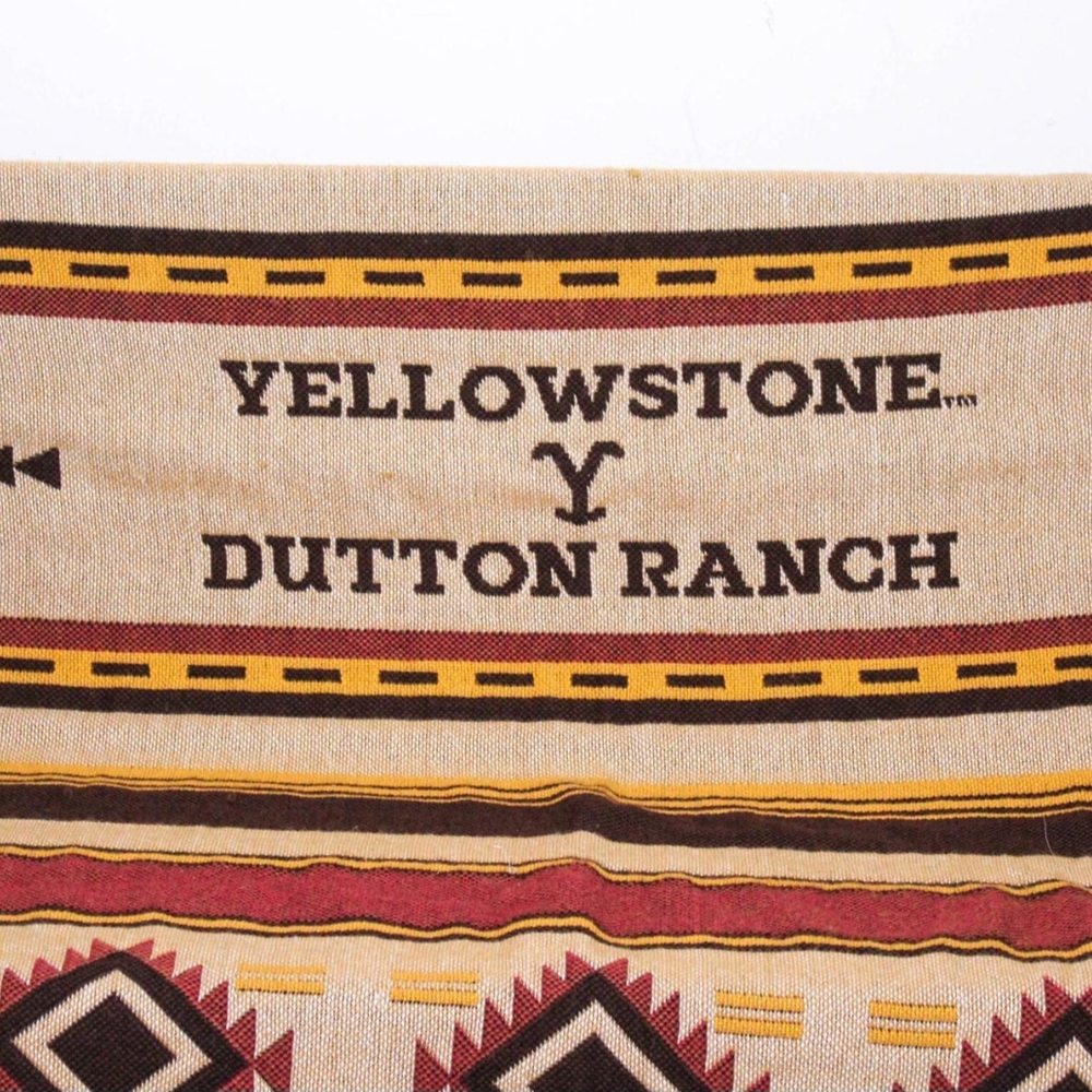 Yellowstone Dutton Ranch Tan and Red Throw Blanket - Picture 4 of 9